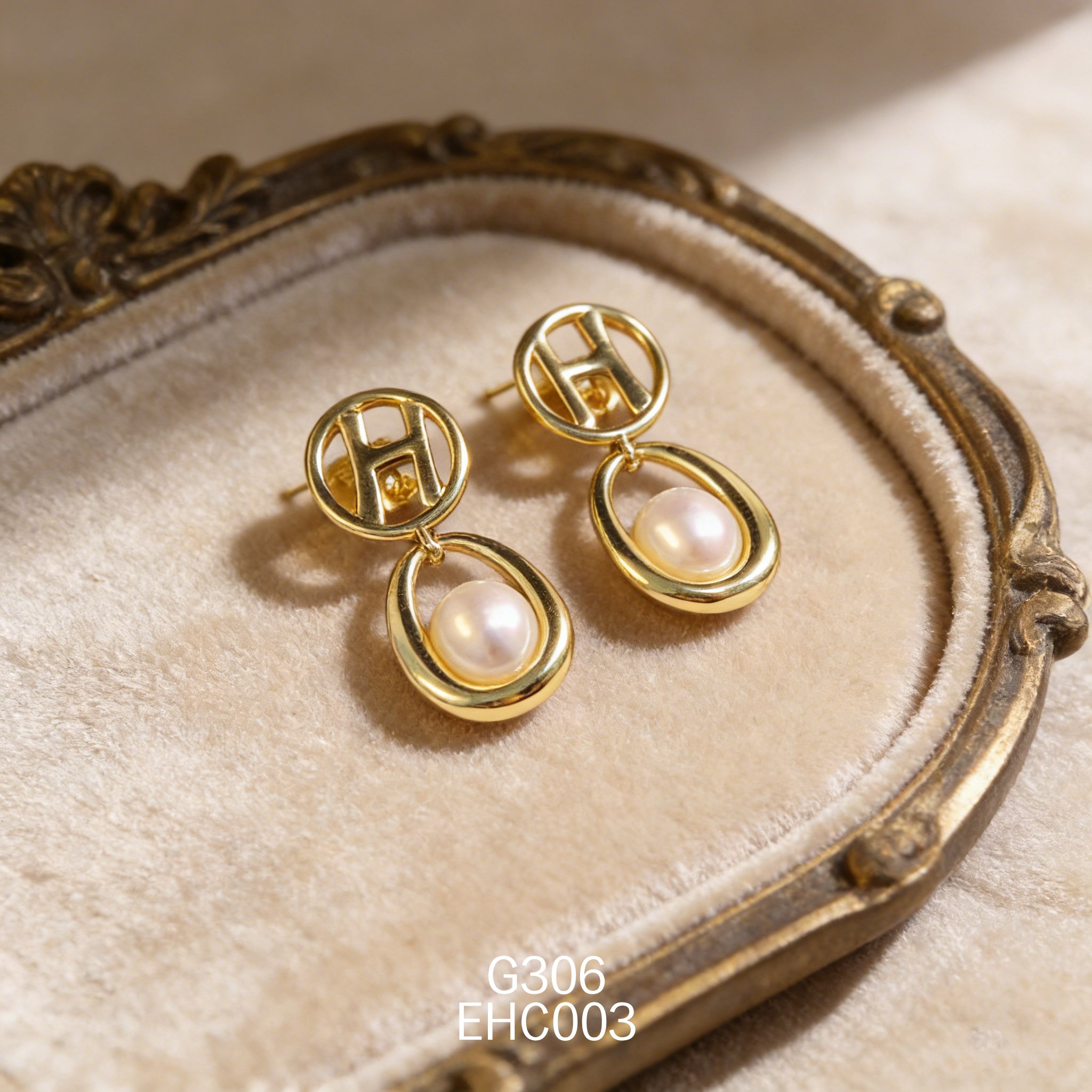 電鍍黃金珍珠耳環