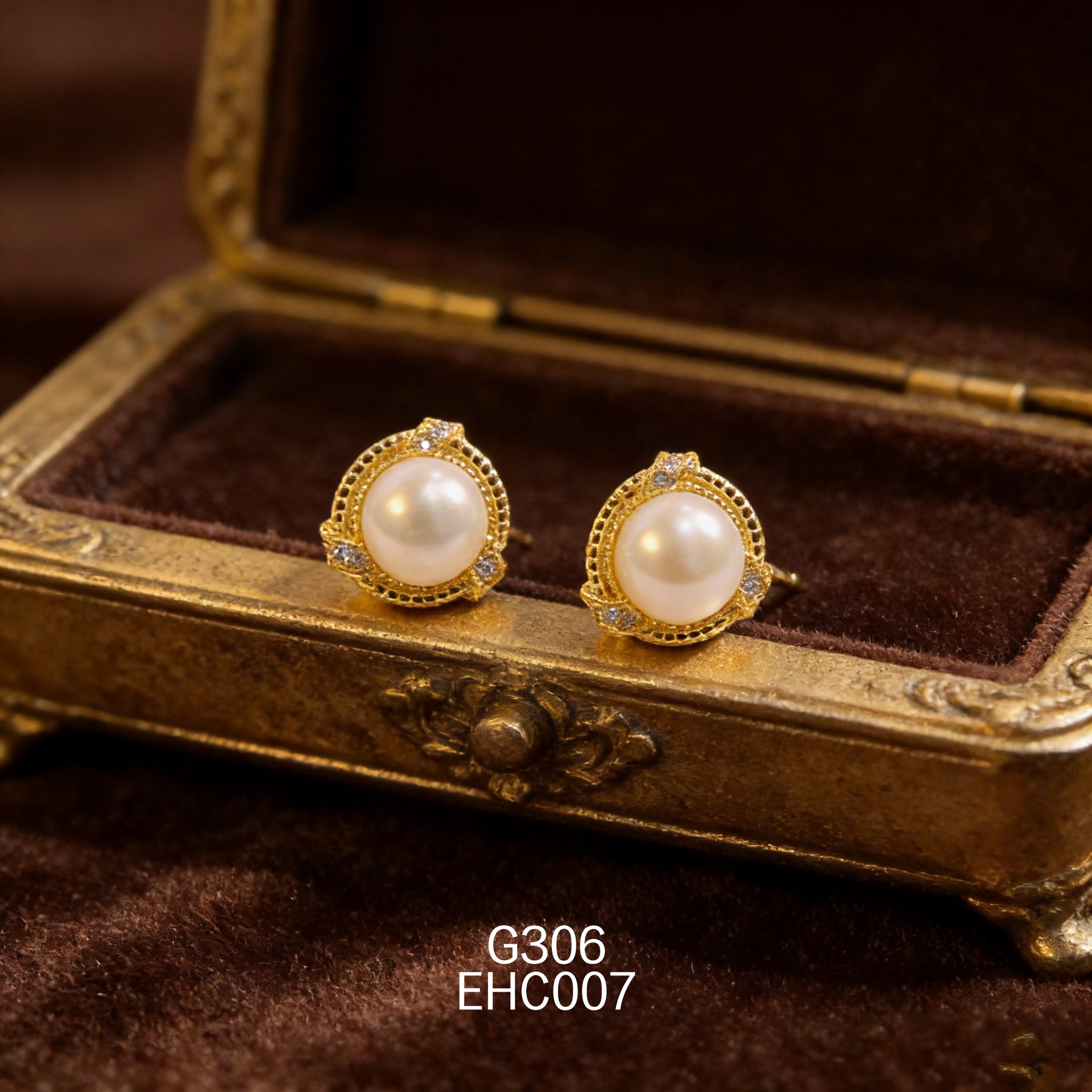 電鍍黃金珍珠耳環