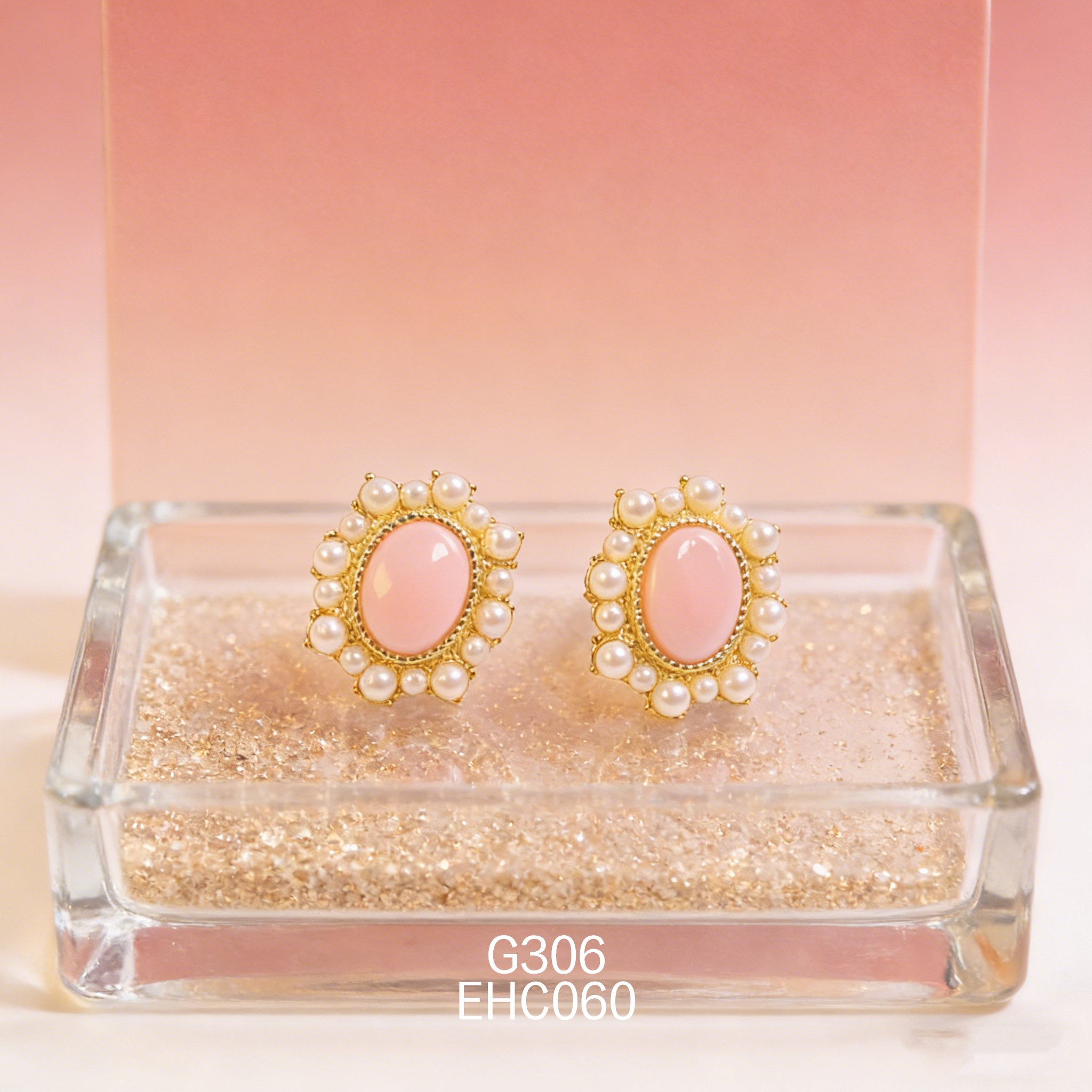 電鍍黃金珍珠女皇貝耳環