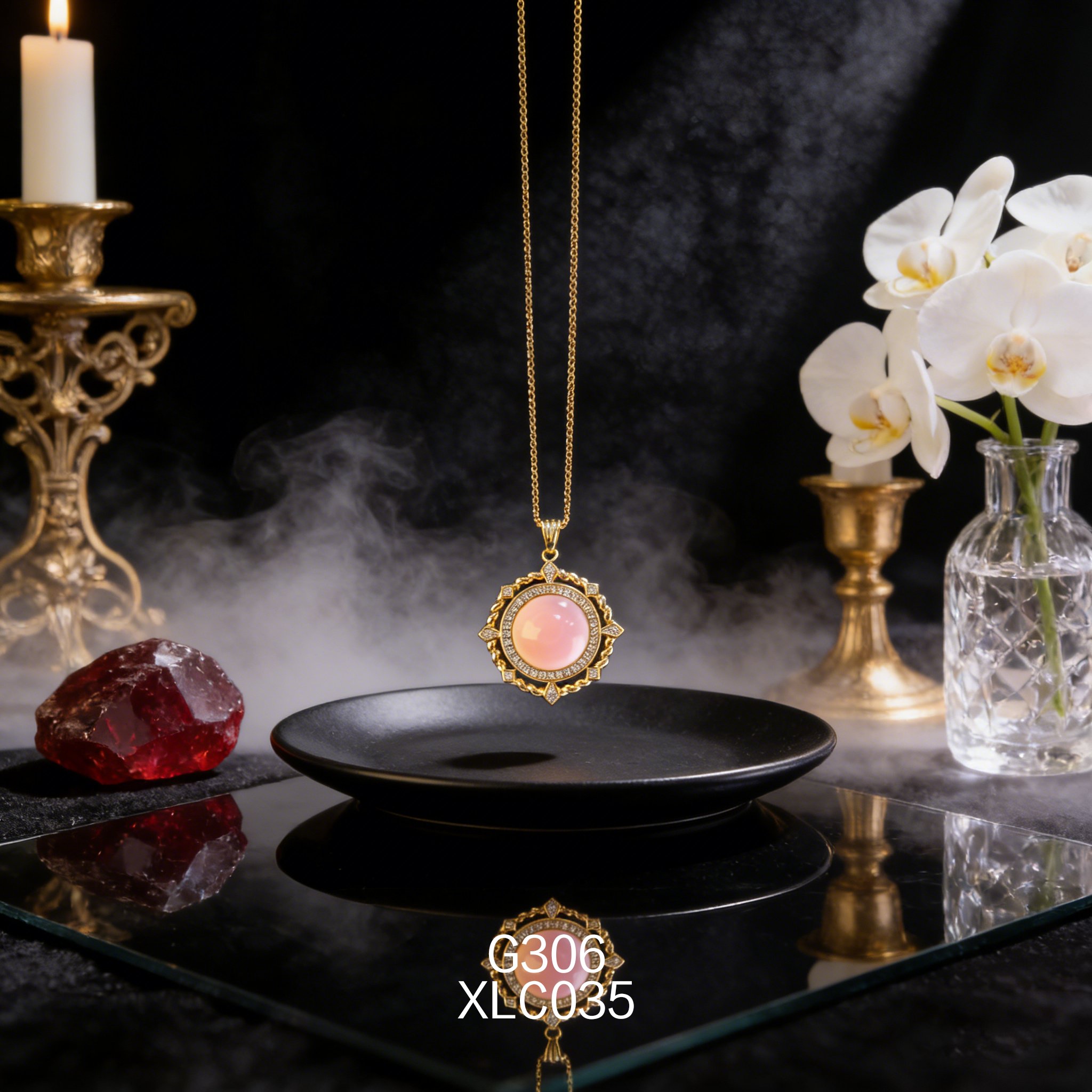 電鍍黃金鋯石 12.6mm 女皇貝項鍊