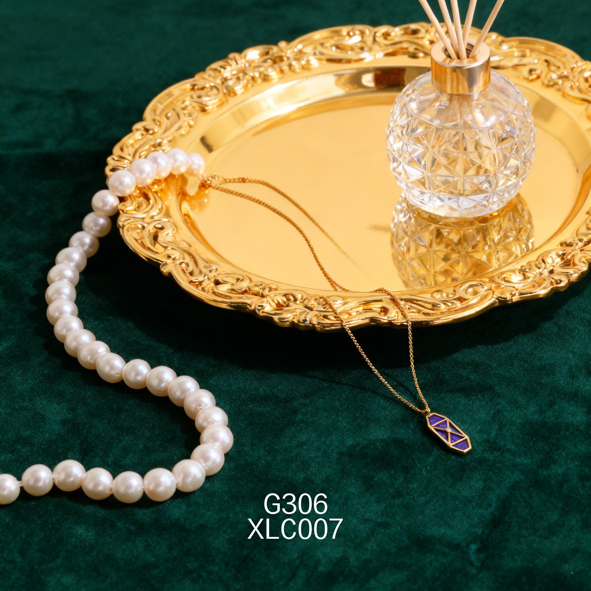 電鍍黃金 8 x 23mm 六角青金項鍊