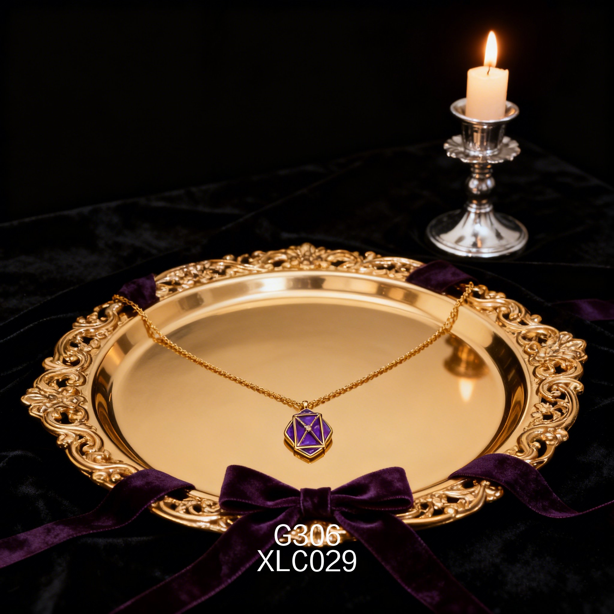 Collana placcata oro con Lapislazzuli Quadrato 12.8x17.5mm