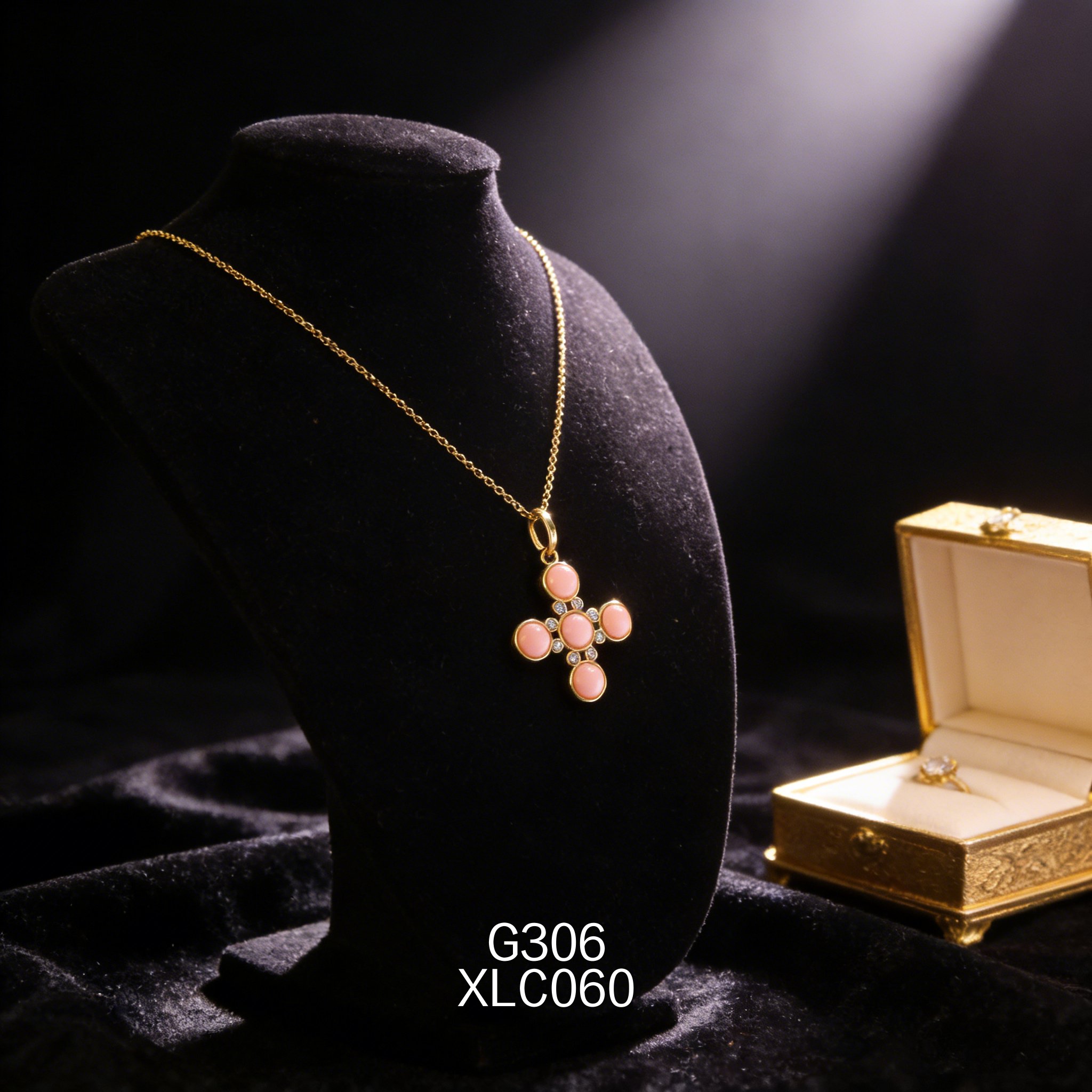 Gold-plated Zirconia 6.3mm Abalone Necklace