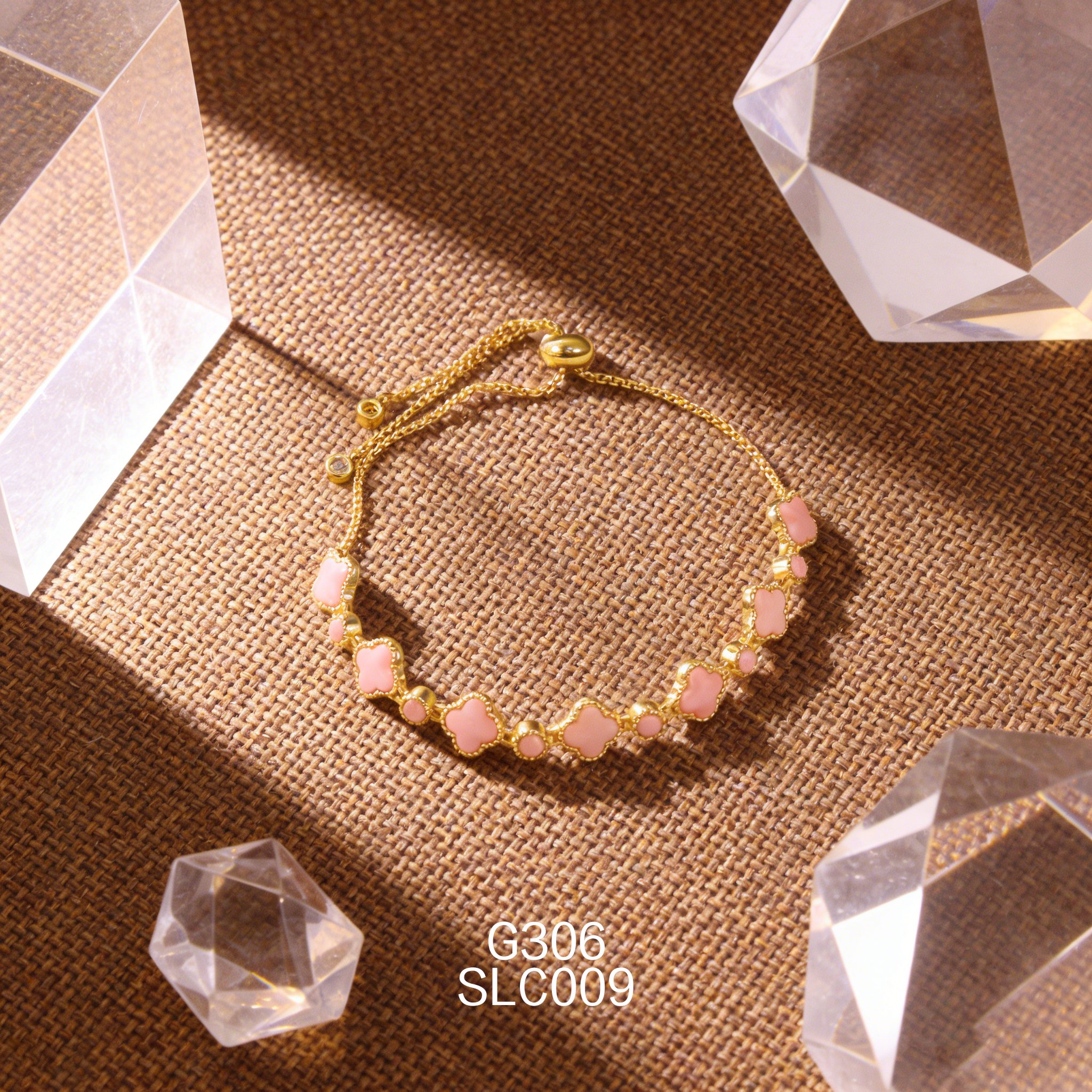 電鍍黃金女皇貝幸運草手鏈