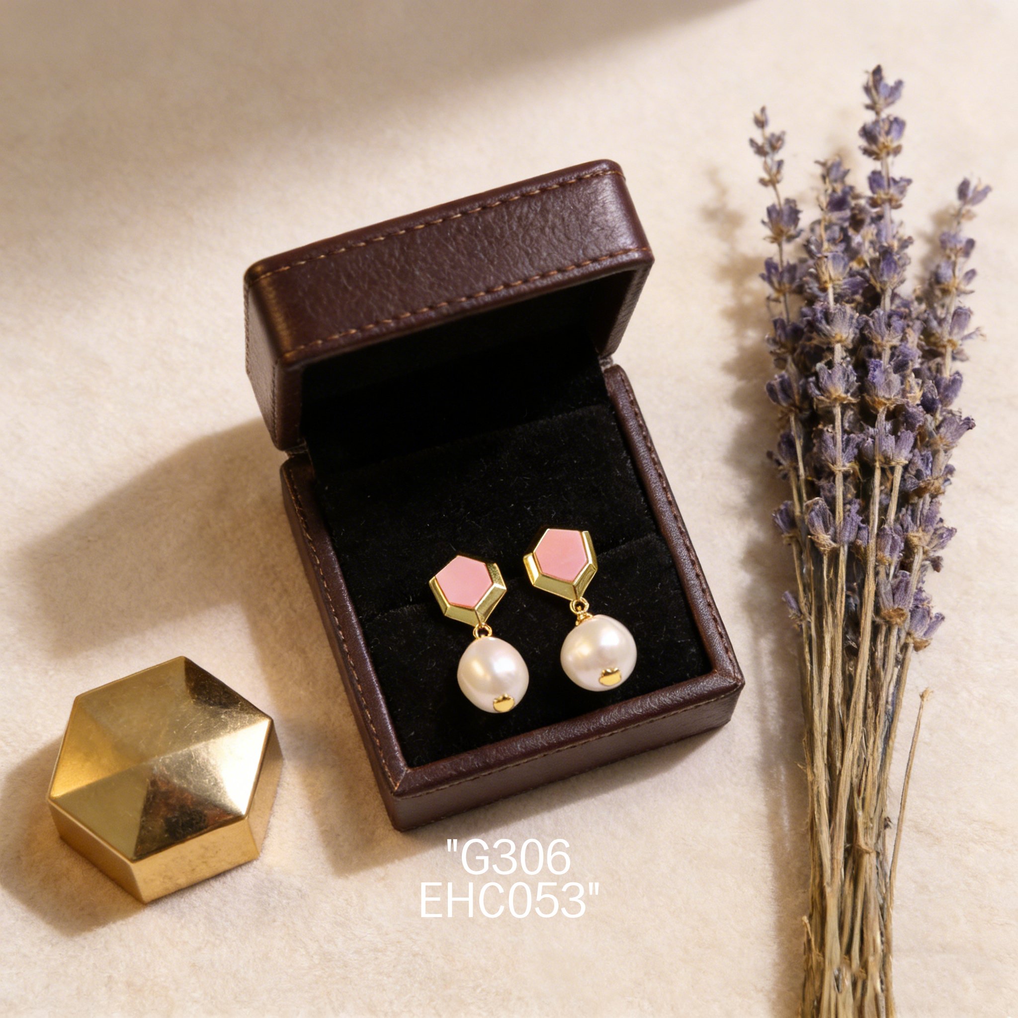 电镀黄金女皇贝爱迪生珍珠耳环