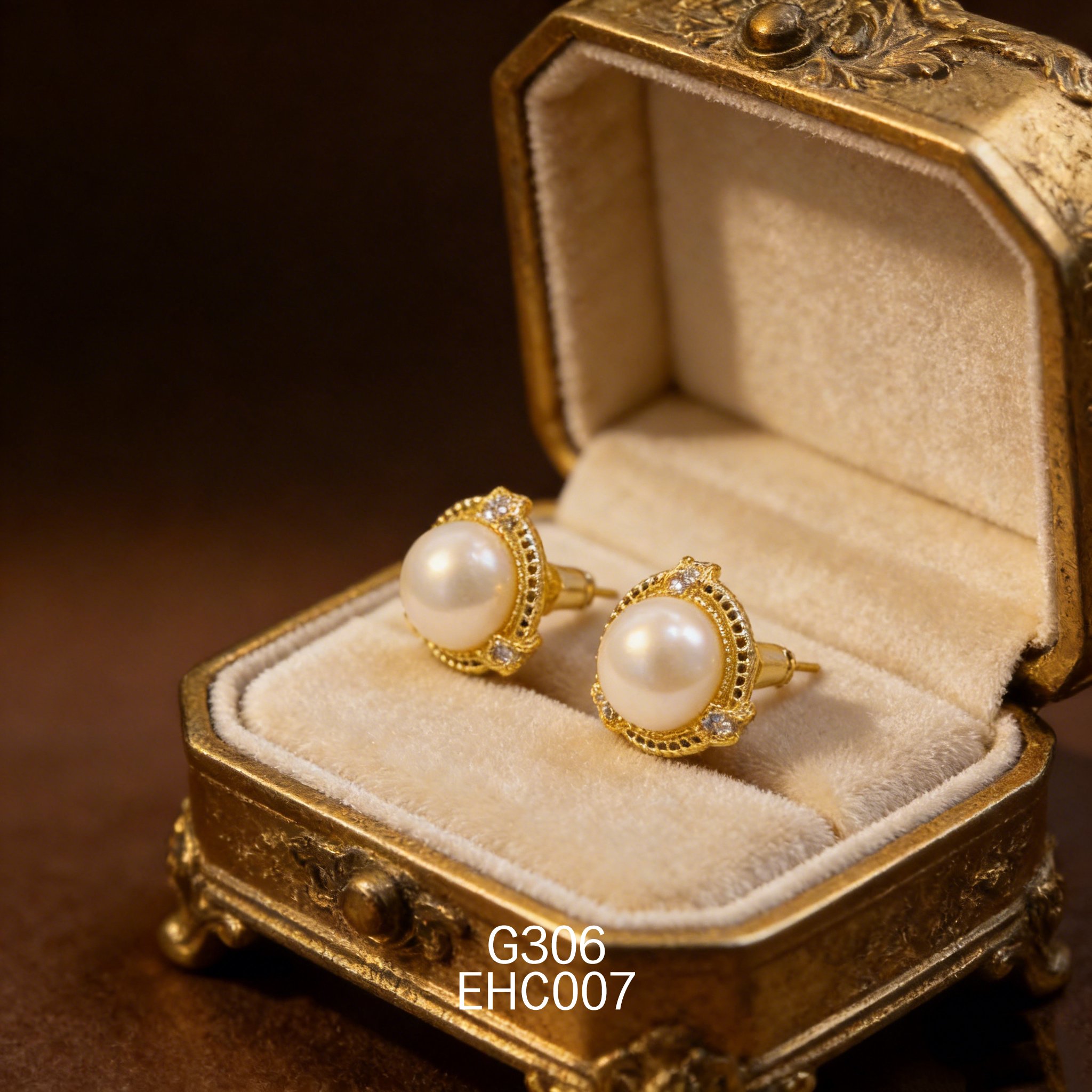 電鍍黃金珍珠耳環