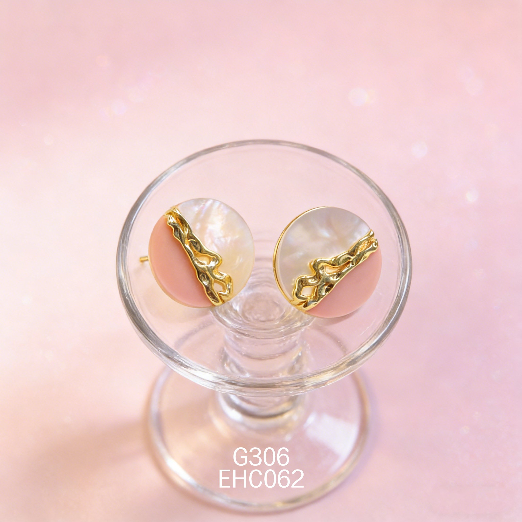 Gold-plated Mother of Pearl Abalone Earrings