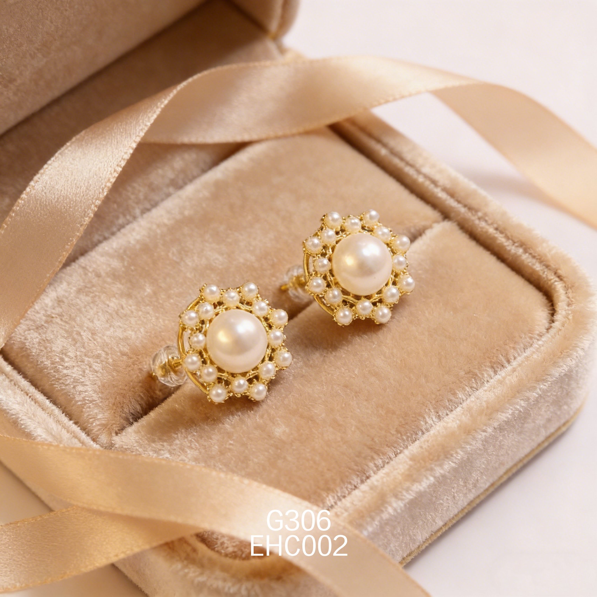 電鍍黃金8085珍珠耳環